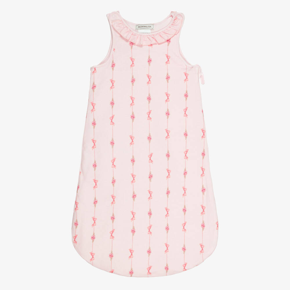 Monnalisa-Baby Girls Pink Sleeping Bag with Bow Print (71cm) | Childrensalon