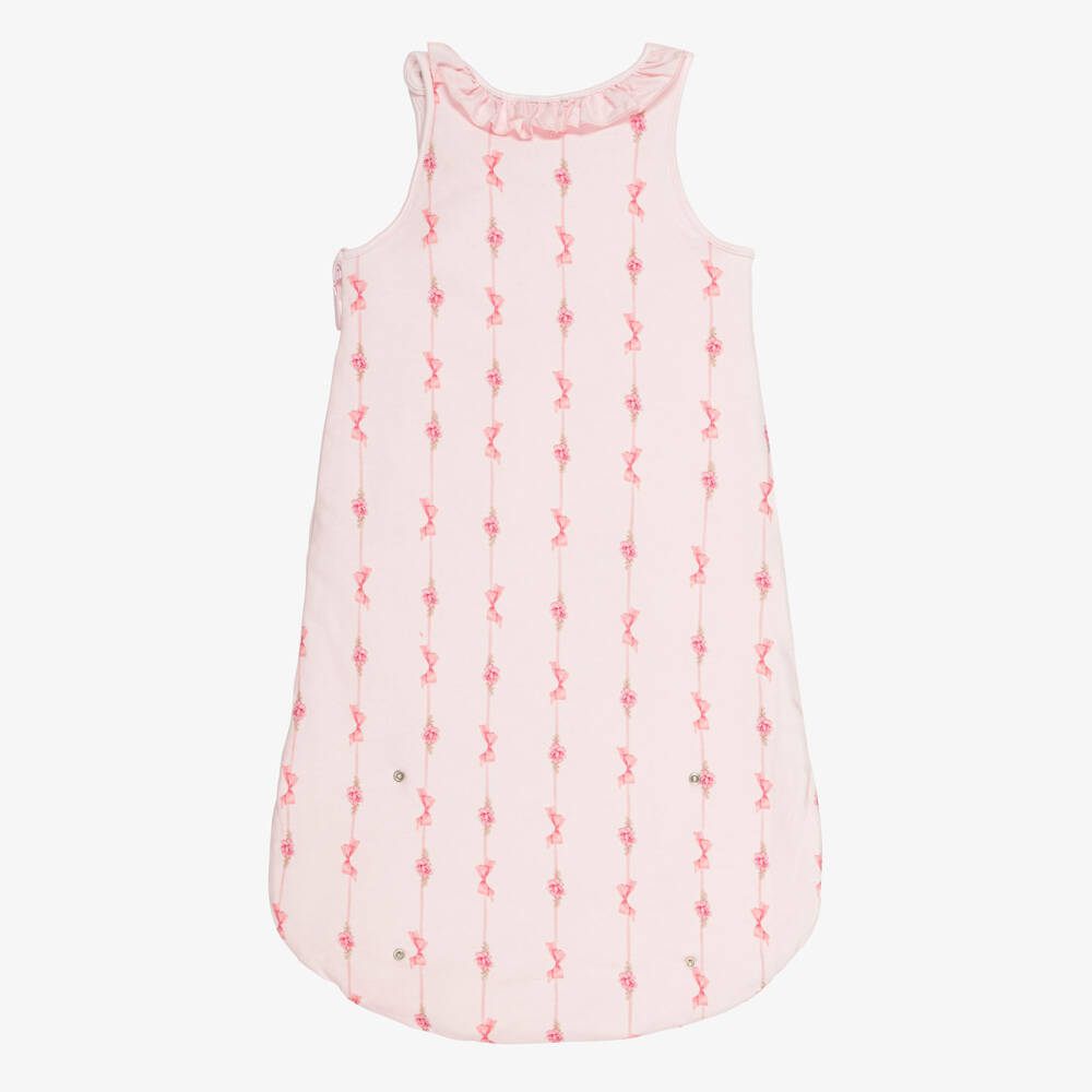 Monnalisa-Baby Girls Pink Sleeping Bag with Bow Print (71cm) | Childrensalon