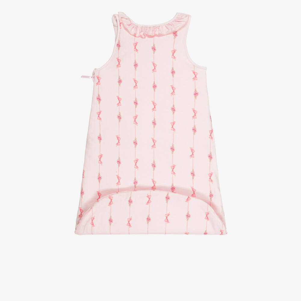 Monnalisa-Baby Girls Pink Sleeping Bag with Bow Print (71cm) | Childrensalon