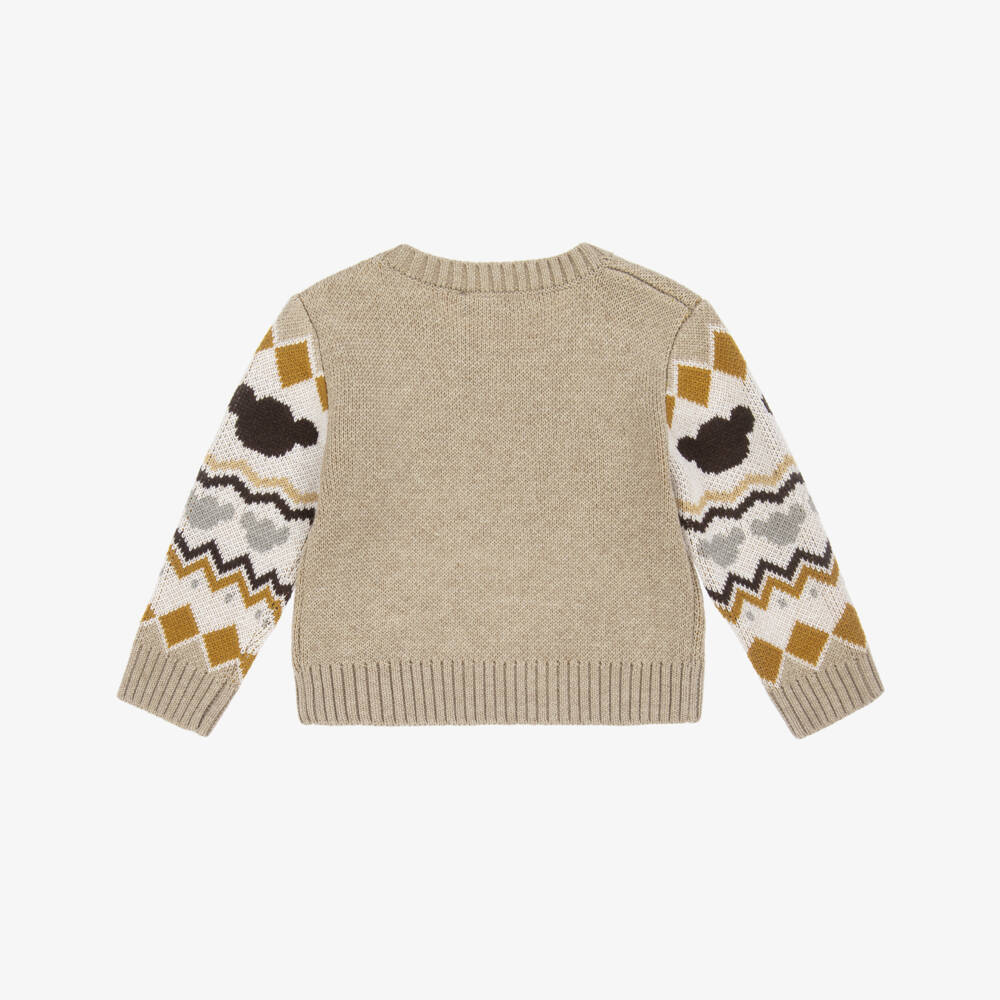 Monnalisa-بلوفر دب تيدي لون بيج للأولاد  | Childrensalon