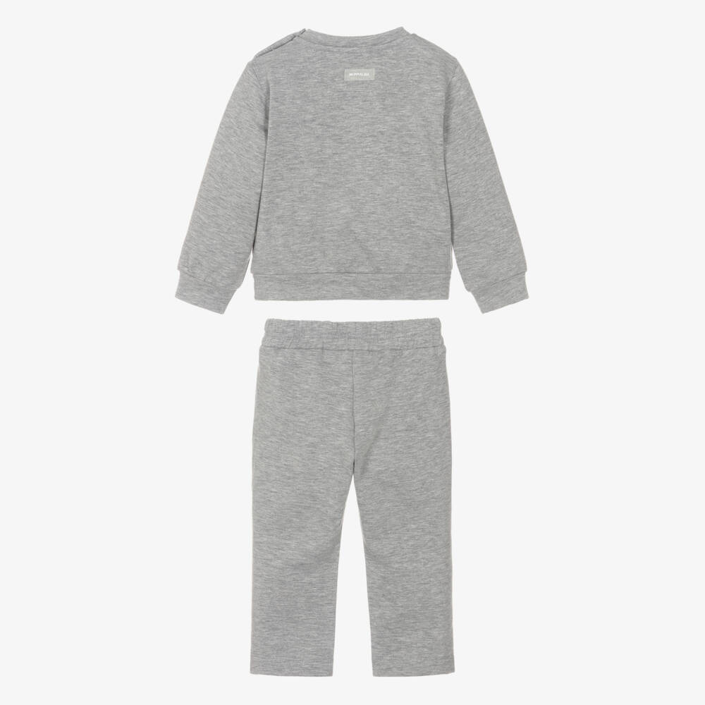 Monnalisa-Boys Grey Cotton Jersey Disney Tracksuit with Mickey Mouse | Childrensalon