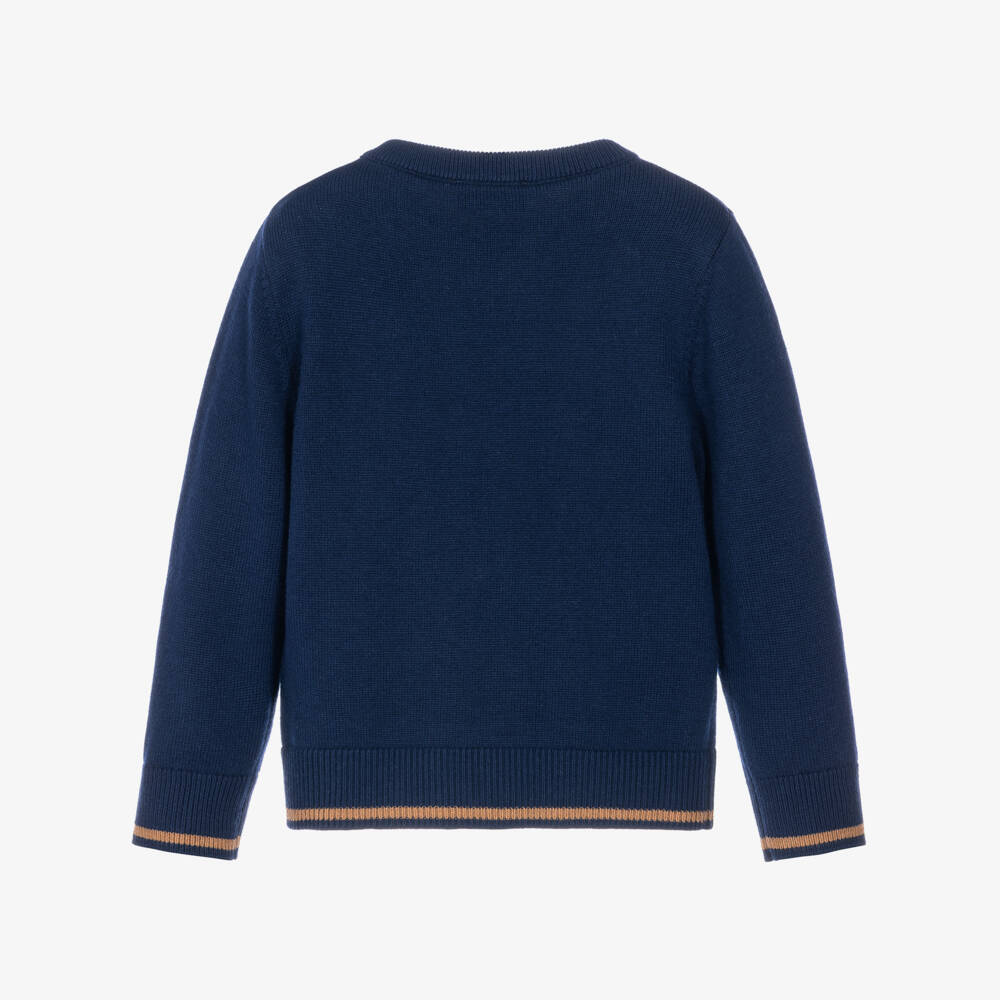 Monnalisa-Boys Navy Blue Donald Duck Sweater | Childrensalon