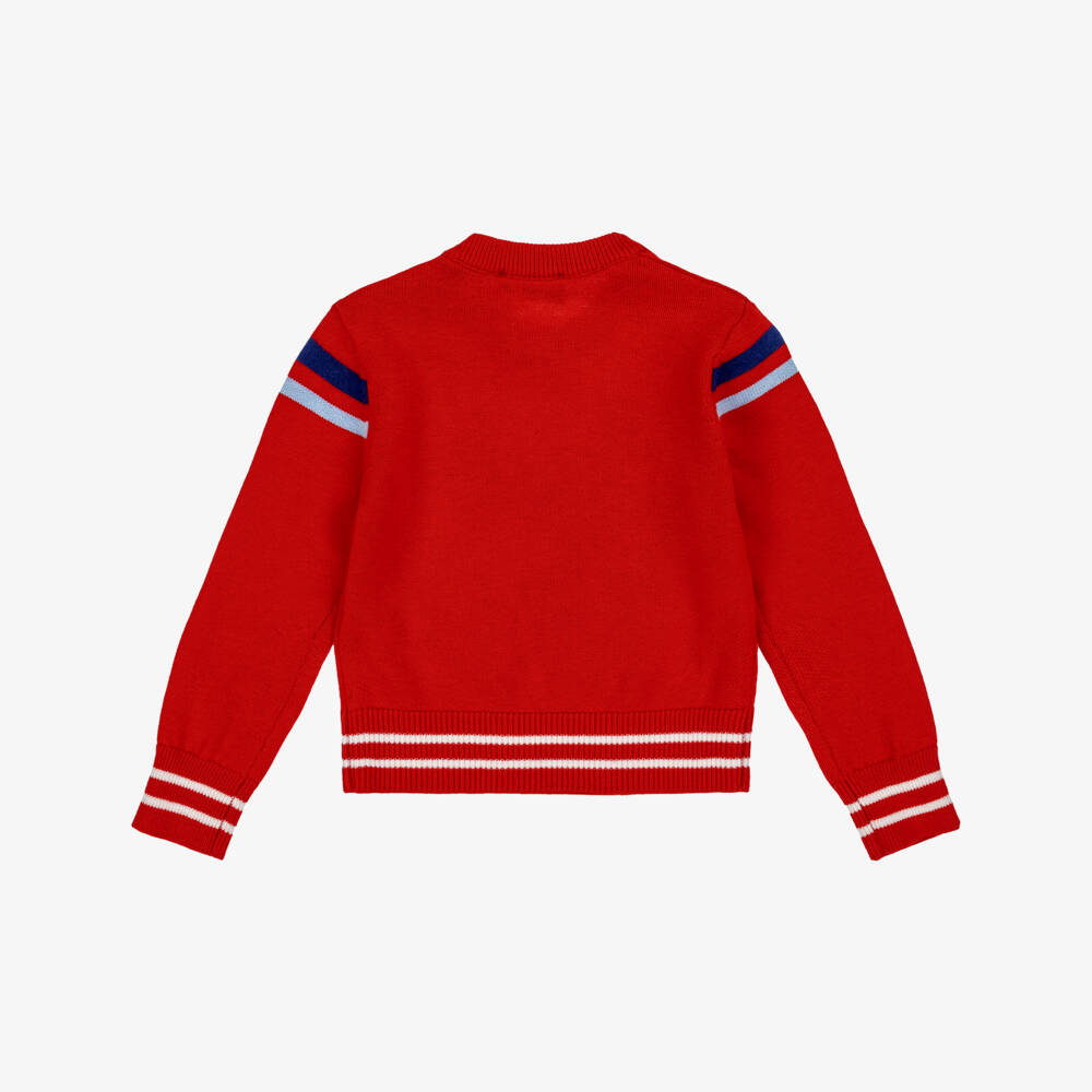 Monnalisa-Boys Red Wool & Cotton Disney Mickey Mouse Sweater | Childrensalon