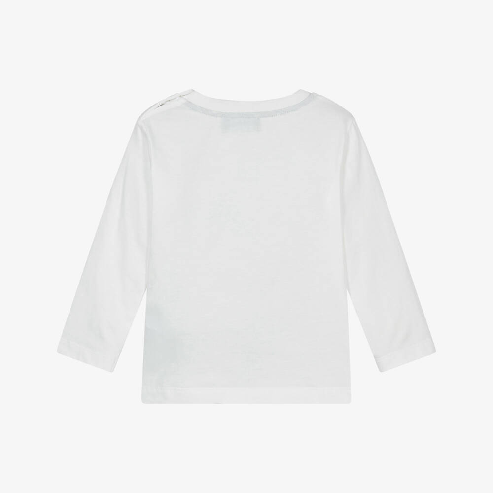 Monnalisa-Boys White Cotton Disney Mickey Mouse Top | Childrensalon