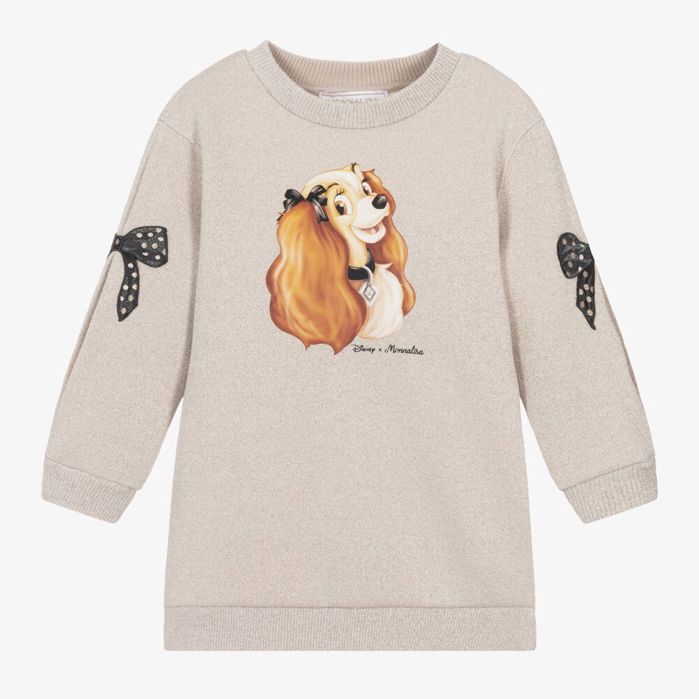Monnalisa Girls Teddy Fleece Coat in Beige