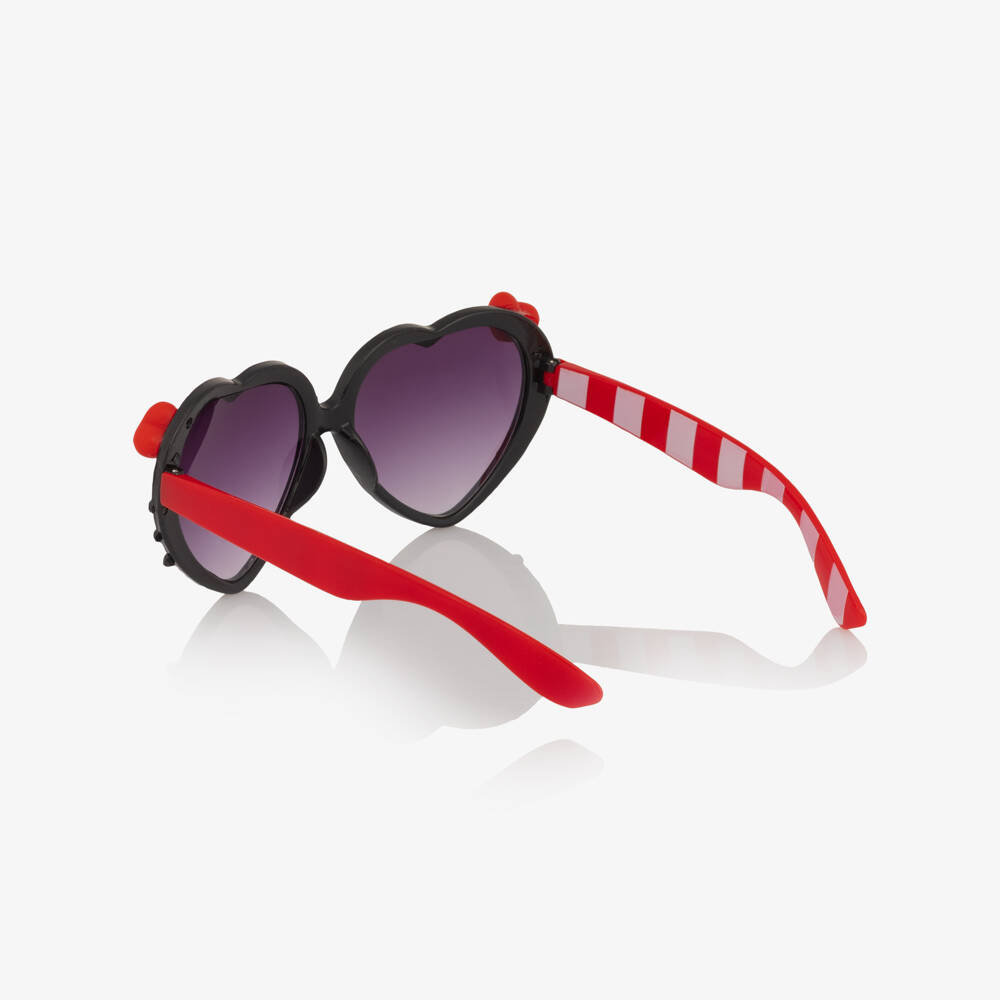 Monnalisa-Girls Black & Red Heart Hello Kitty Sunglasses | Childrensalon