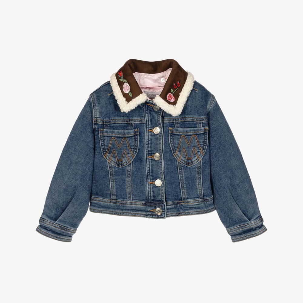 Monnalisa-Girls Blue Denim Jessie Jacket | Childrensalon