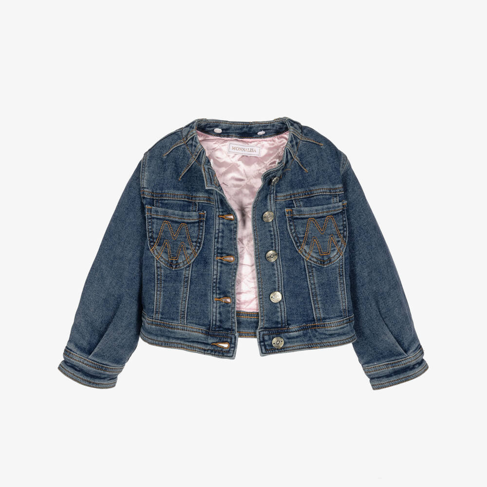 Monnalisa-Girls Blue Denim Jessie Jacket | Childrensalon