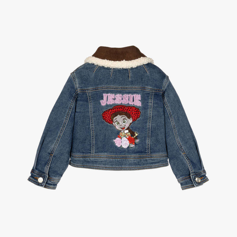 Monnalisa-Girls Blue Denim Jessie Jacket | Childrensalon
