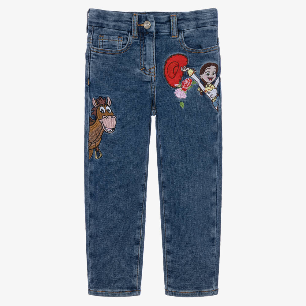 Monnalisa-Girls Blue Jeans with Jessie & Bullseye | Childrensalon