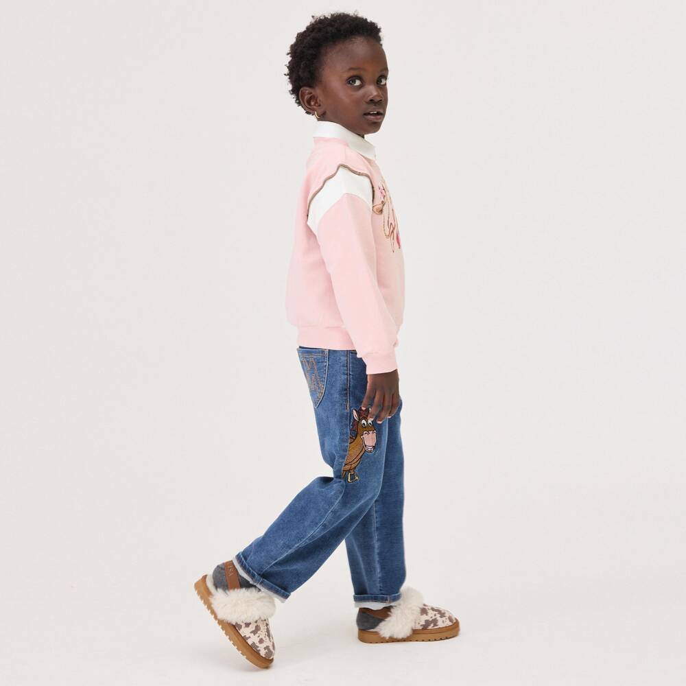 Monnalisa-Girls Blue Jeans with Jessie & Bullseye | Childrensalon