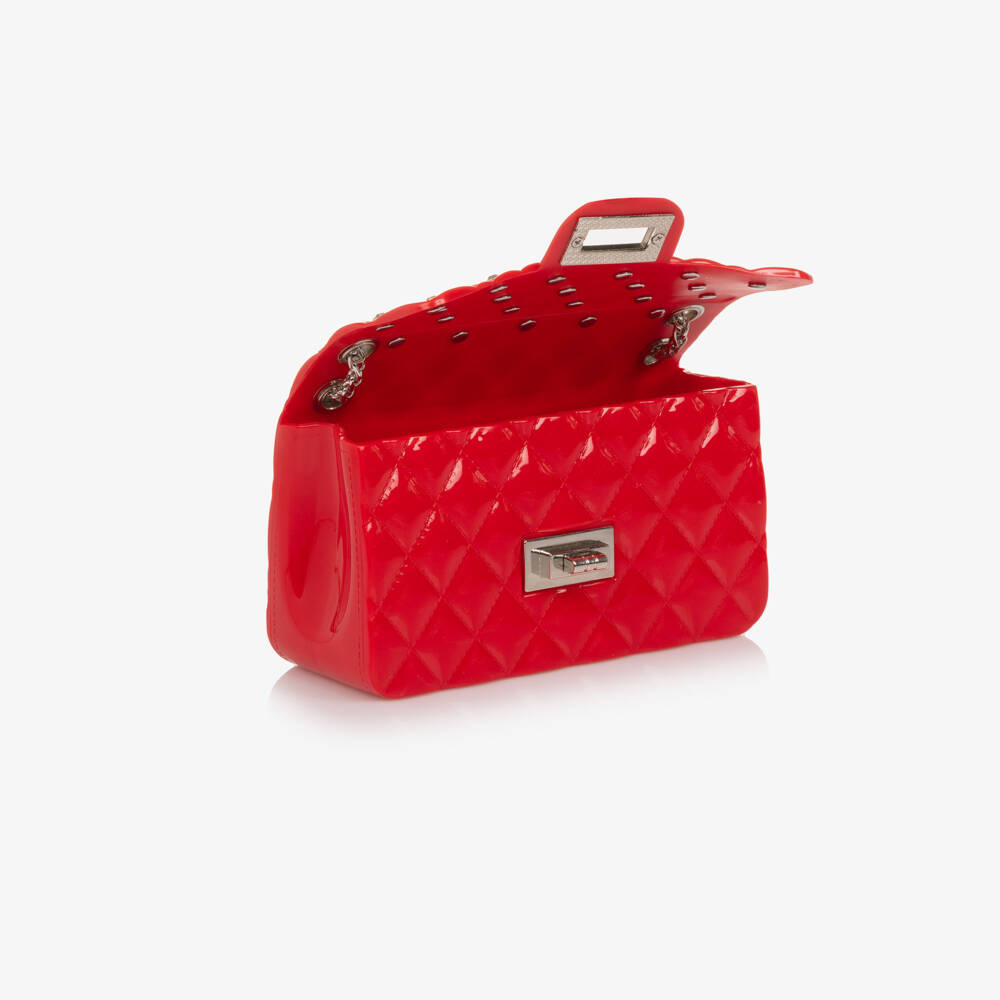 Monnalisa-Girls Bright Red Studded Shoulder Bag (17cm) | Childrensalon