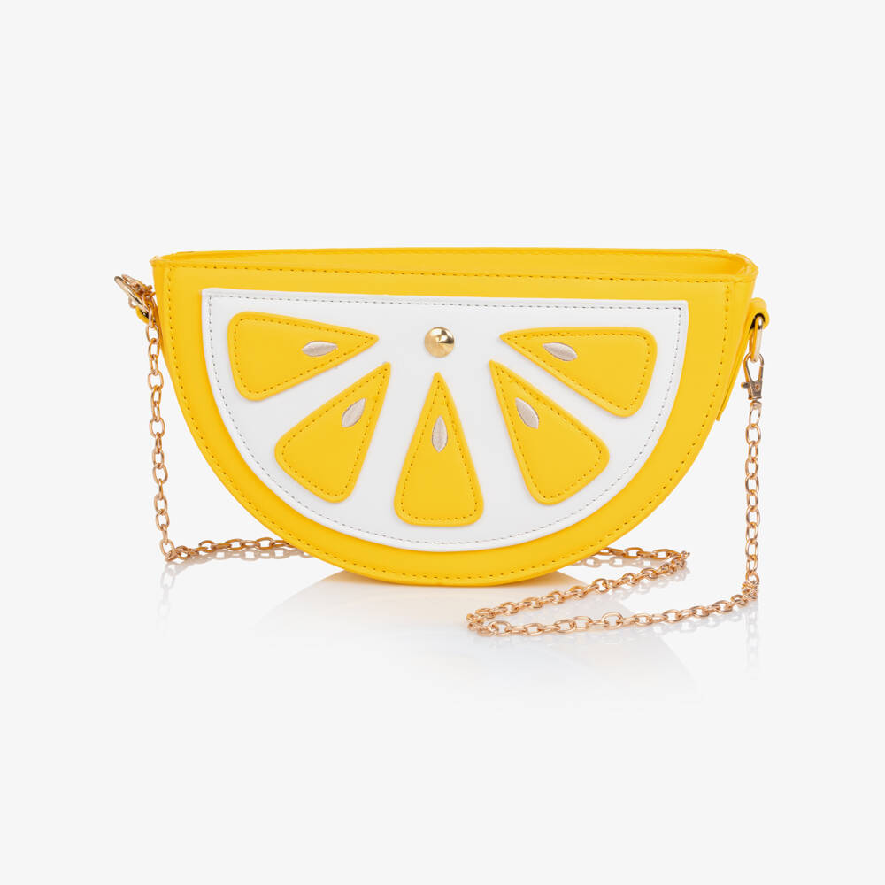 Monnalisa-Girls Bright Yellow Lemon Handbag (23cm) | Childrensalon