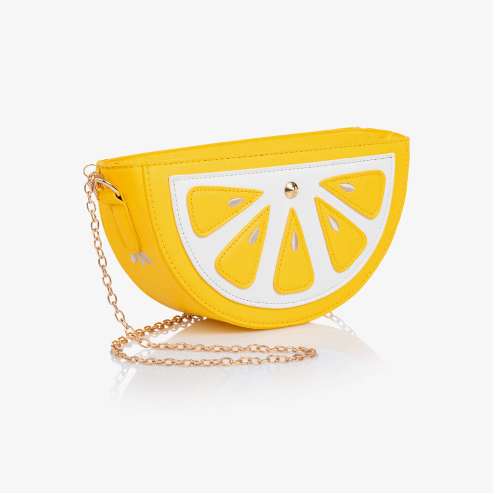 Monnalisa-Girls Bright Yellow Lemon Handbag (23cm) | Childrensalon