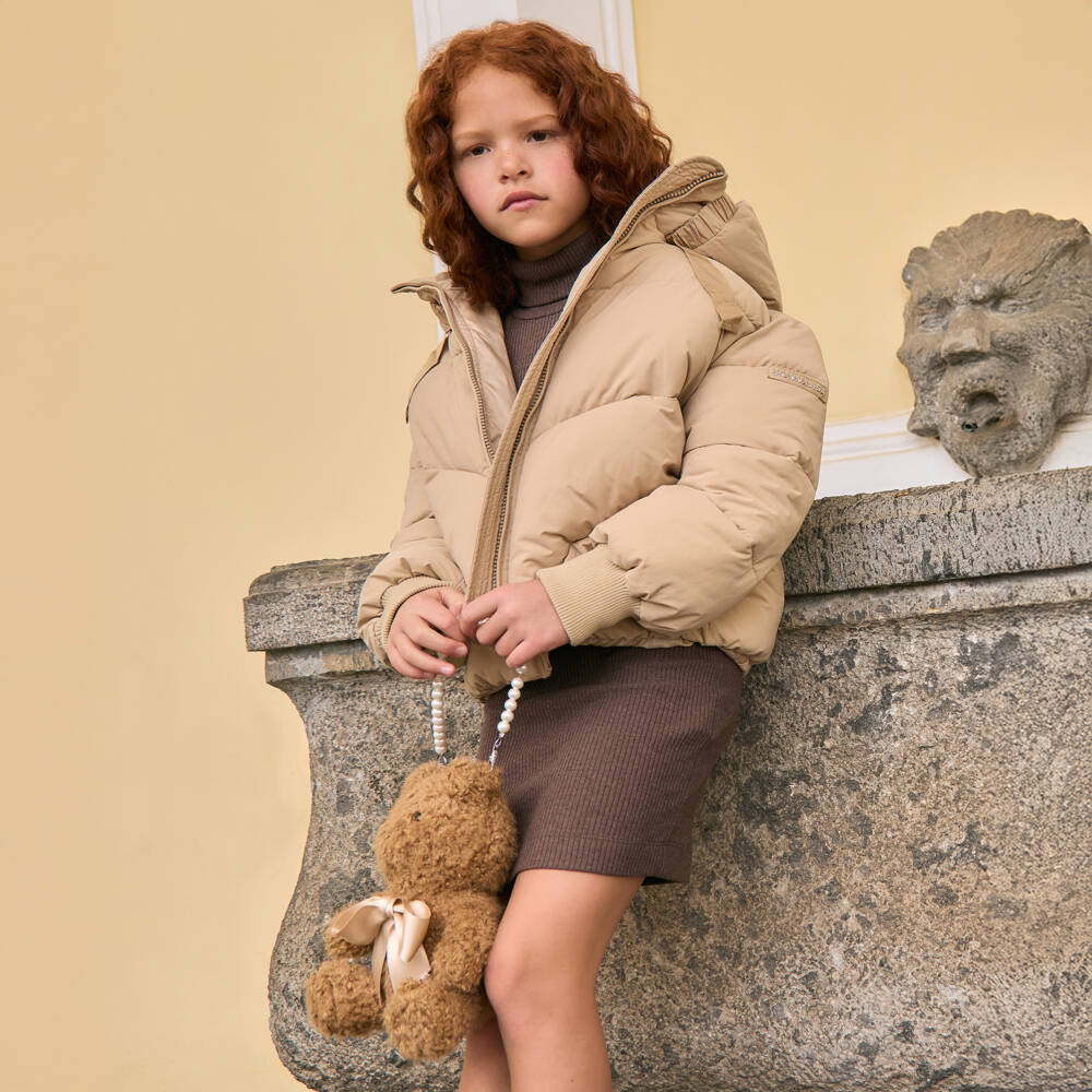 Monnalisa-Girls Brown Teddy Bear Handbag (22cm) | Childrensalon