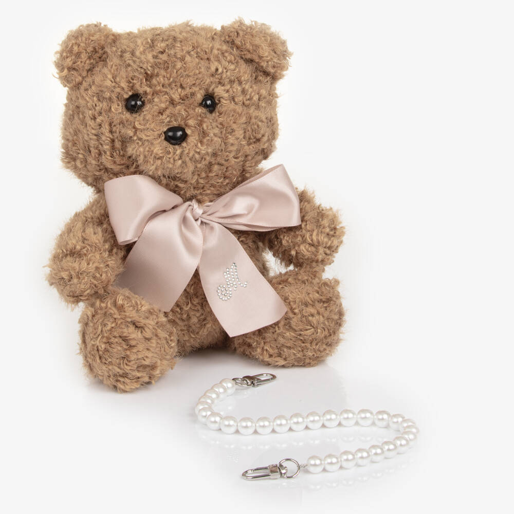 Monnalisa-Girls Brown Teddy Bear Handbag (22cm) | Childrensalon