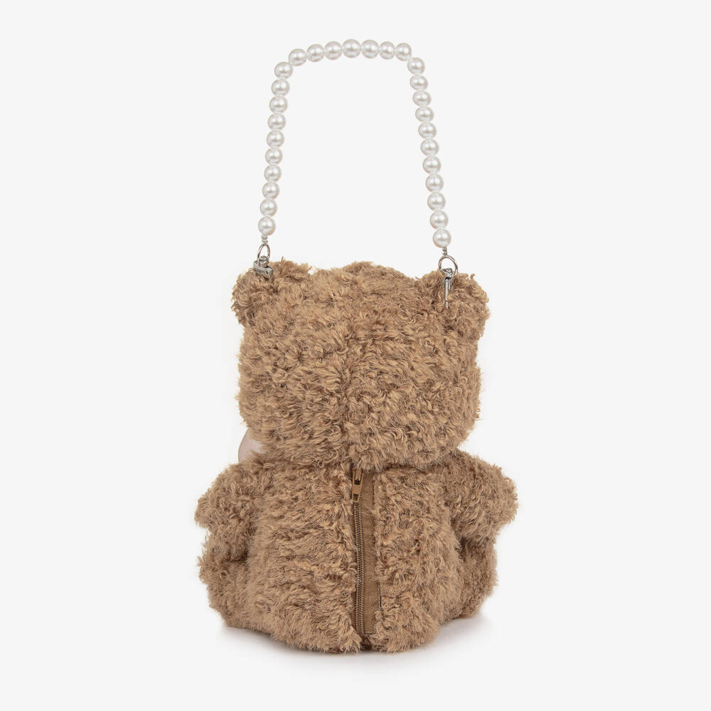 Monnalisa-Girls Brown Teddy Bear Handbag (22cm) | Childrensalon
