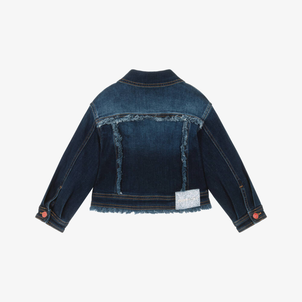 Monnalisa-Girls Dark Blue Hello Kitty Denim Jacket | Childrensalon