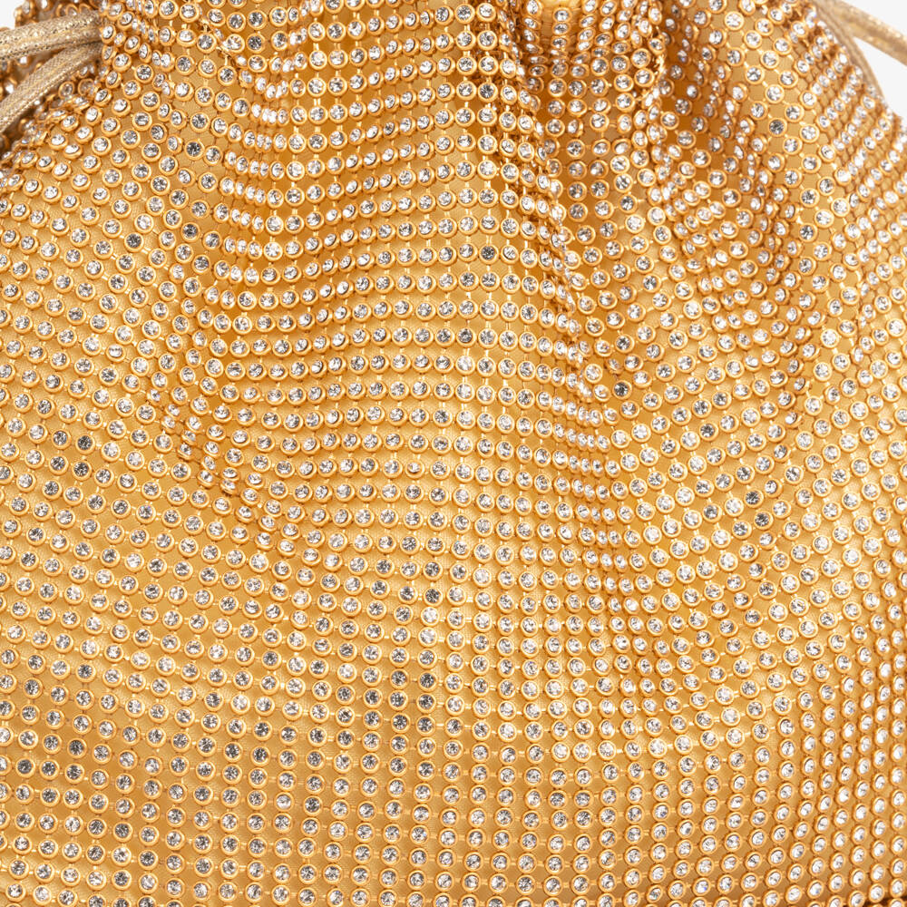 Monnalisa-Girls Gold Crystal Handbag (23cm) | Childrensalon
