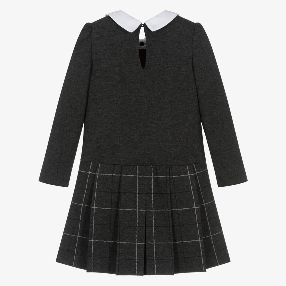 Monnalisa-فستان ميلانو جيرسي لون رمادي فحمي | Childrensalon