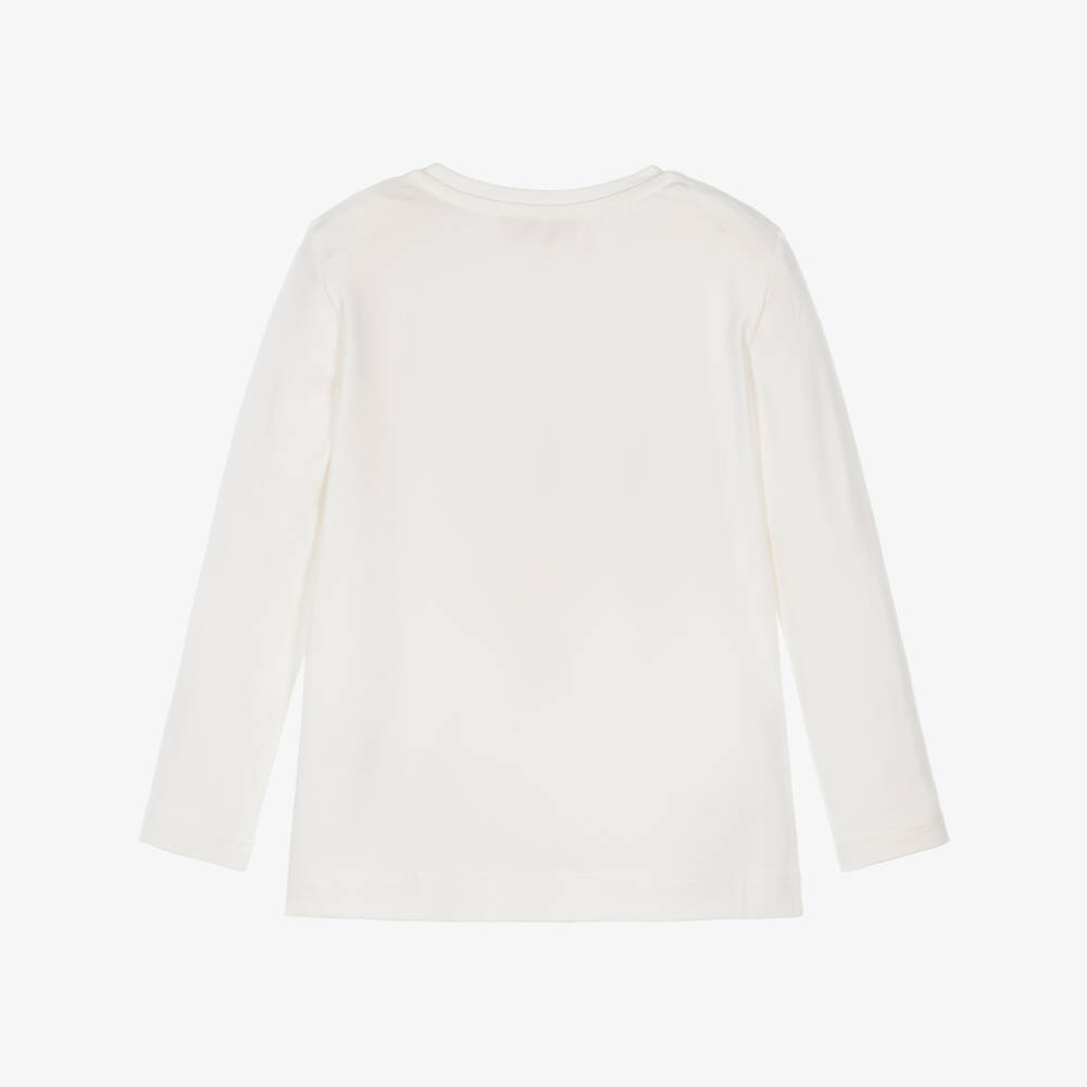 Monnalisa-Girls Ivory 3D Flower Bouquet Top | Childrensalon