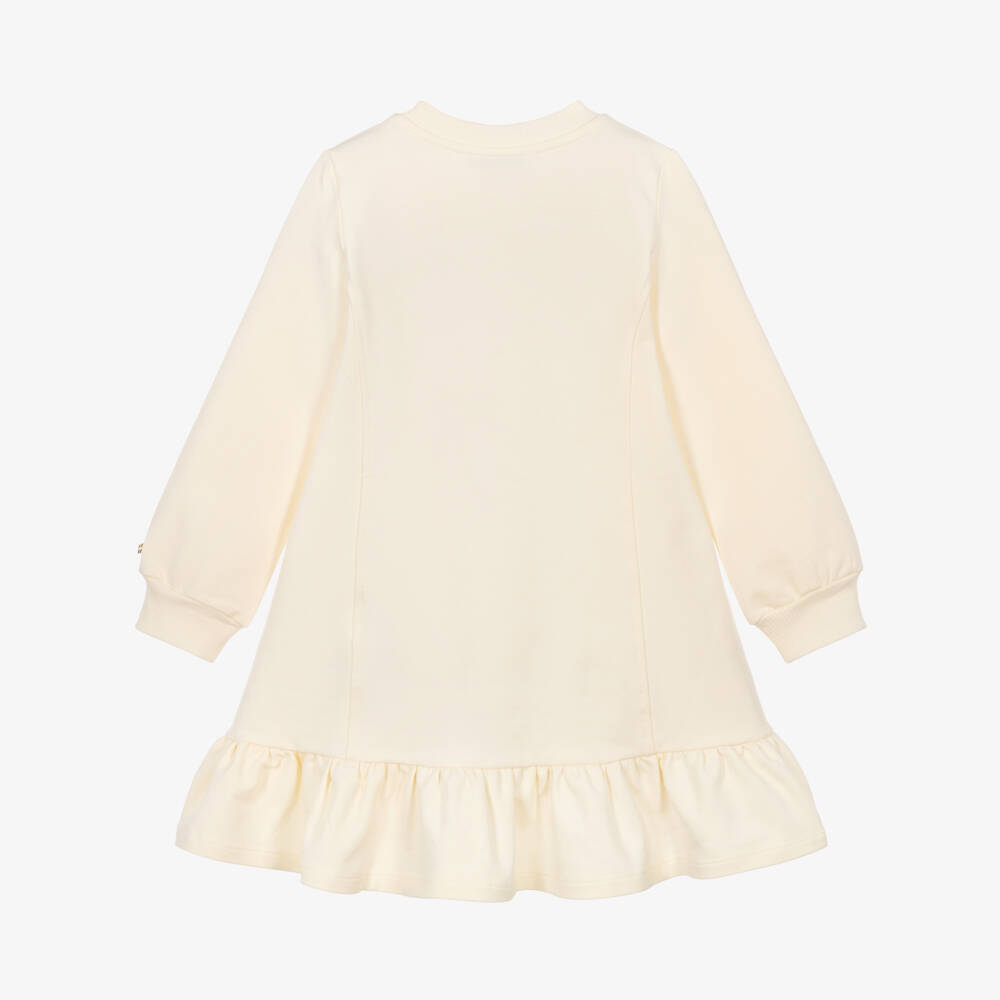 Monnalisa-Girls Ivory Cotton Jessie & Bullseye Sweatshirt Dress | Childrensalon