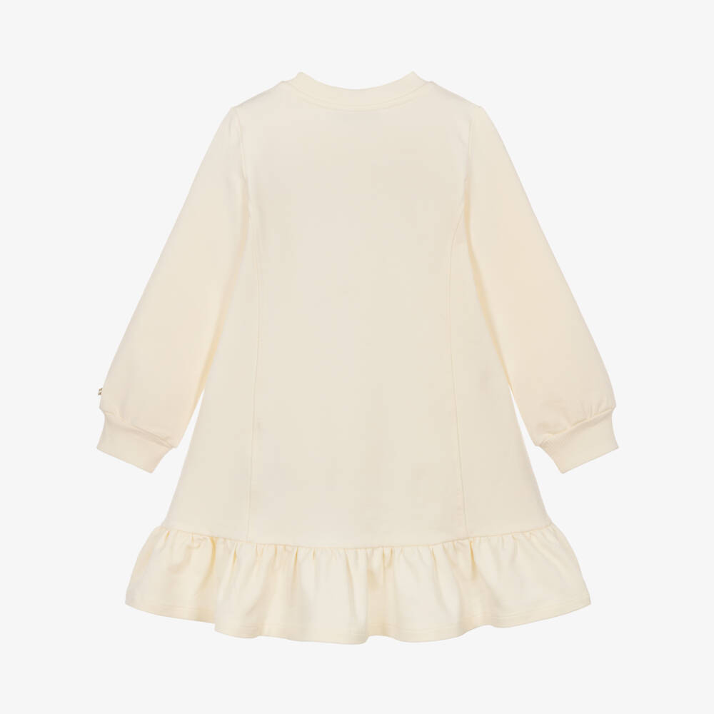 Monnalisa-Girls Ivory Cotton Jessie & Bullseye Sweatshirt Dress | Childrensalon