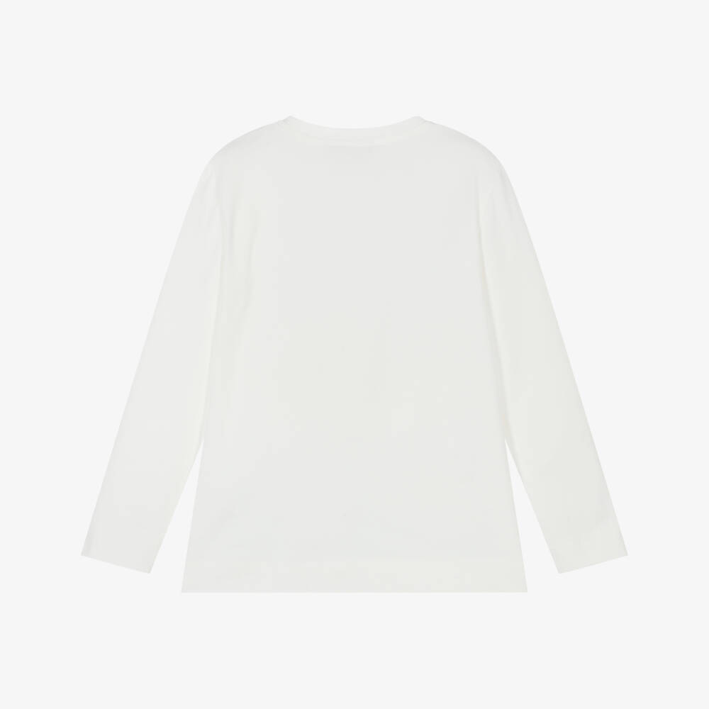 Monnalisa-Кремовая хлопковая кофта с медвежонком из страз для девочек | Childrensalon