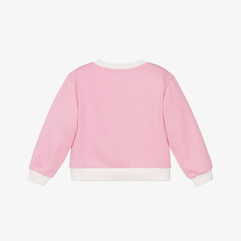 Monnalisa-سويتشيرت بتصميم ديزني قطن لون زهري وعاجي للبنات | Childrensalon