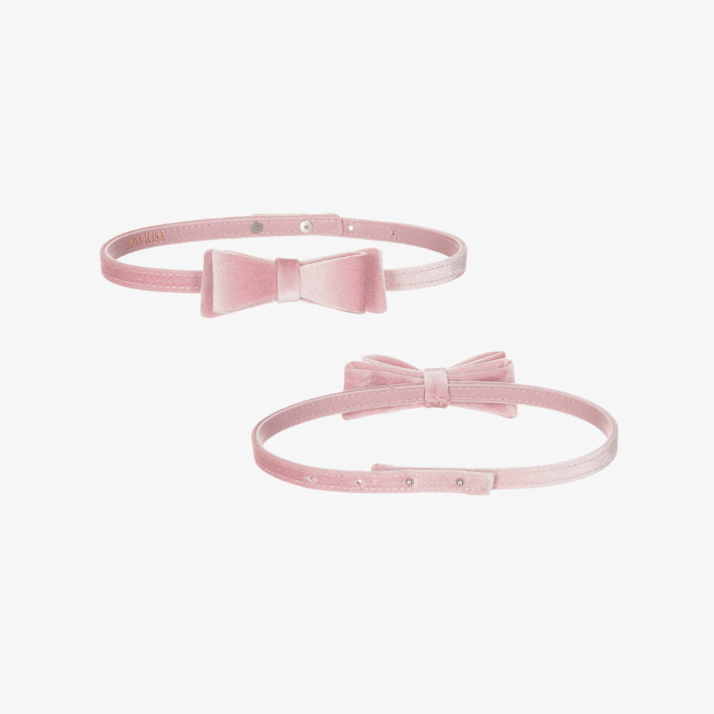 Monnalisa-Girls Ivory & Pink Ombré Milano Jersey Bow Print Dress | Childrensalon