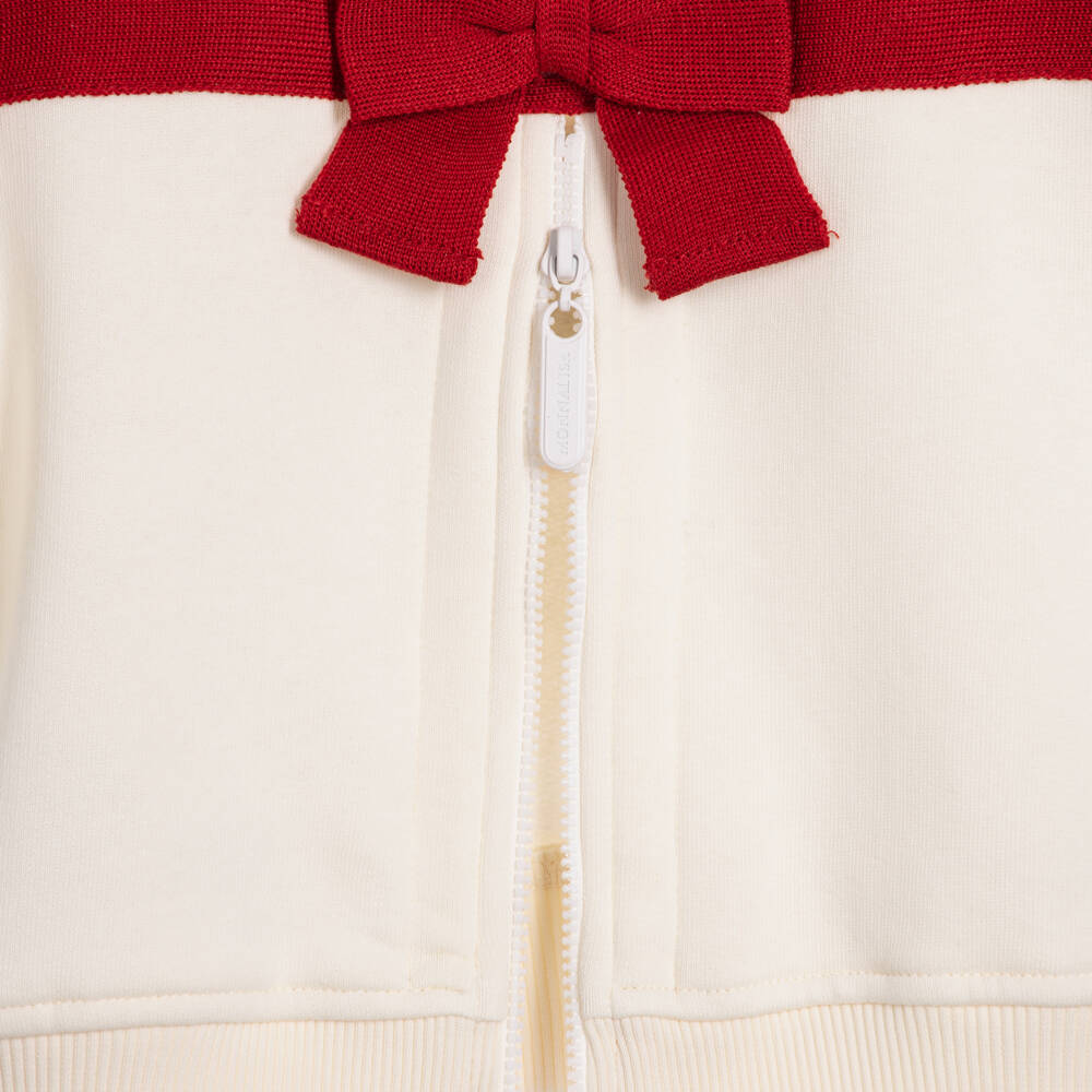 Monnalisa-Girls Ivory & Red Teddy Bear Tracksuit | Childrensalon