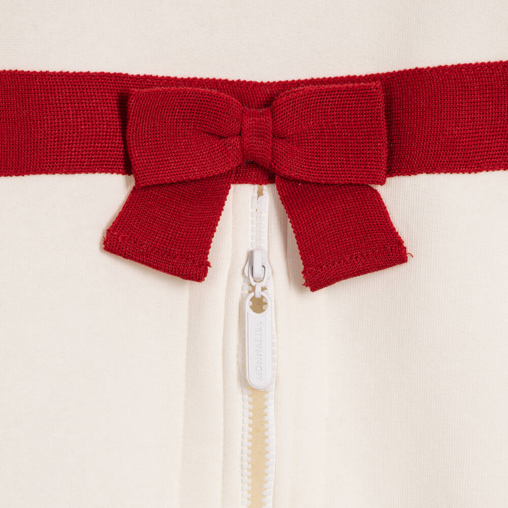 Monnalisa-Girls Ivory & Red Teddy Bear Tracksuit | Childrensalon