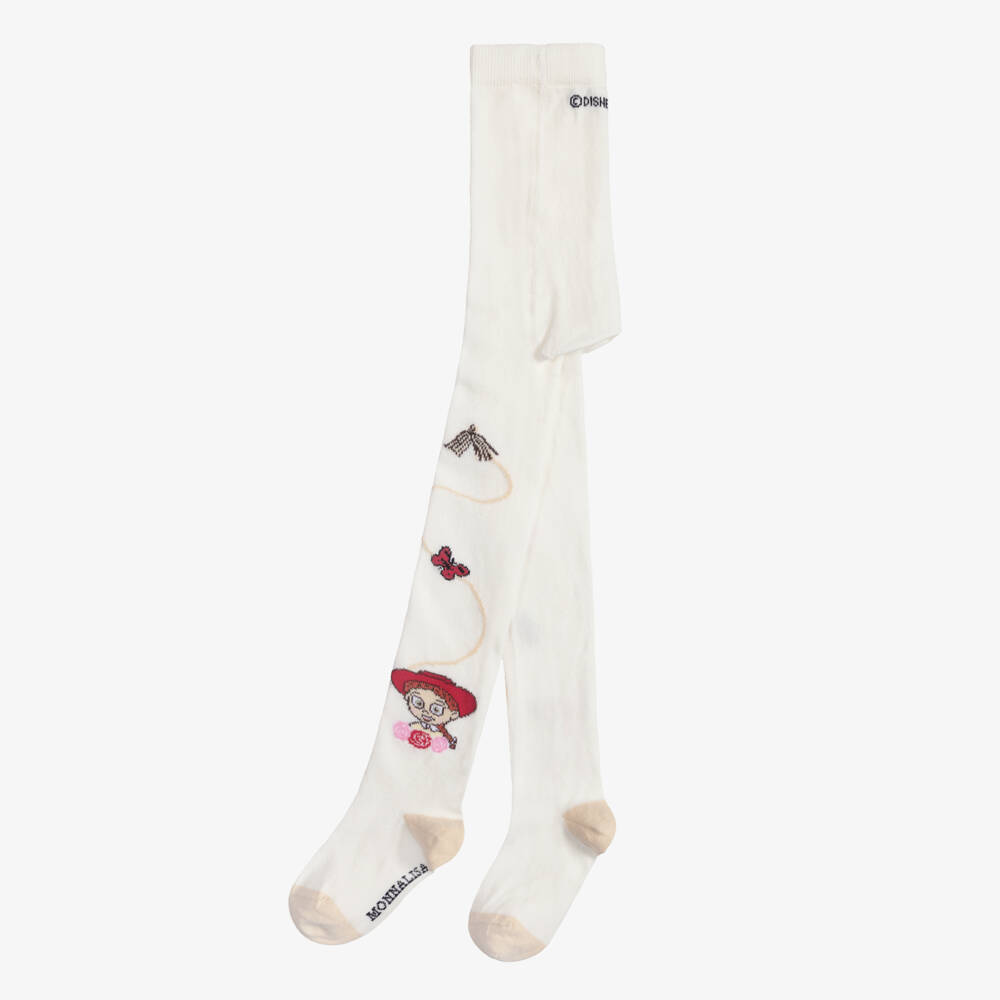 Monnalisa-Girls Ivory Toy Story Tights with Jessie Motif | Childrensalon