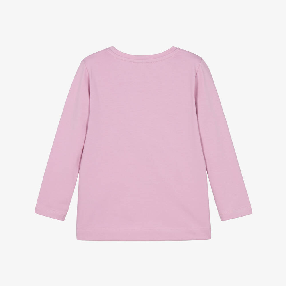 Monnalisa-Girls Lilac Cotton Top with Pansy Motif | Childrensalon