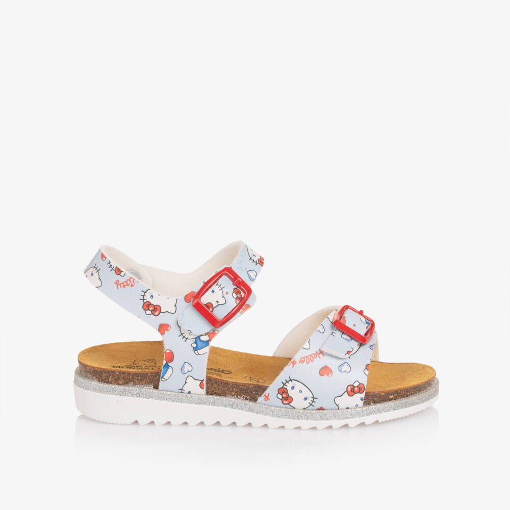 Monnalisa-Girls Pale Blue Hello Kitty Sandals | Childrensalon