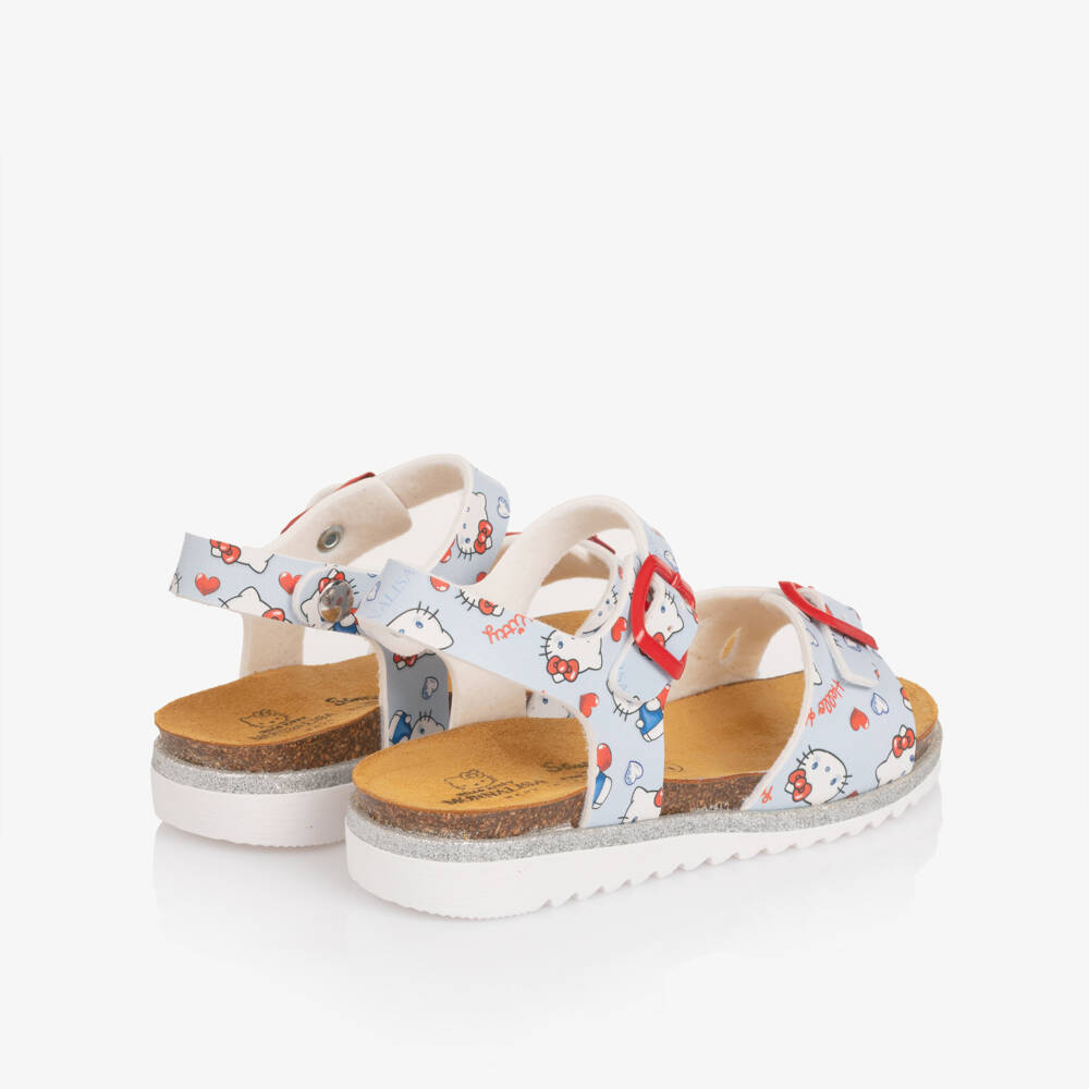 Monnalisa-Girls Pale Blue Hello Kitty Sandals | Childrensalon