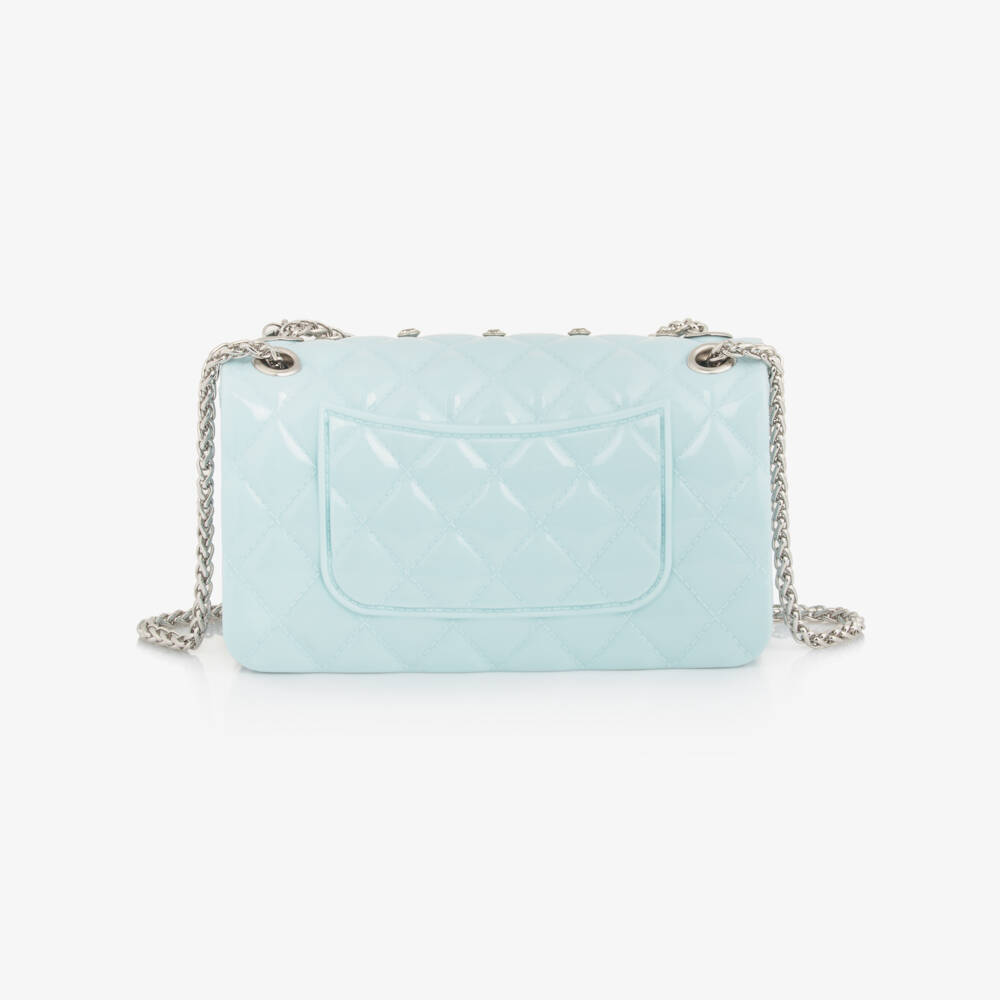 Monnalisa-Girls Pale Blue Studded Shoulder Bag (17cm) | Childrensalon