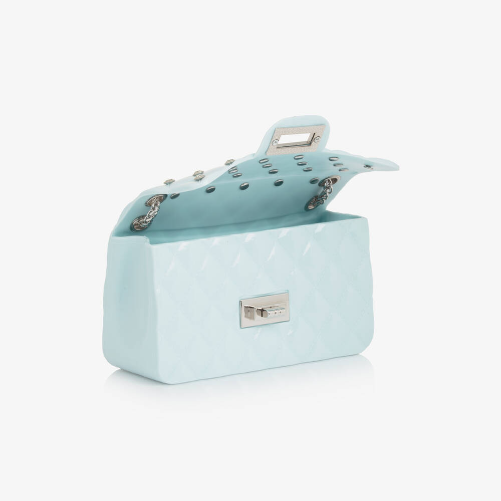 Monnalisa-Girls Pale Blue Studded Shoulder Bag (17cm) | Childrensalon