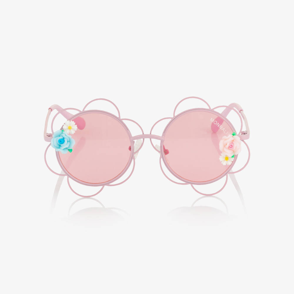 Monnalisa-Girls Pink Flower Sunglasses (UV400) | Childrensalon
