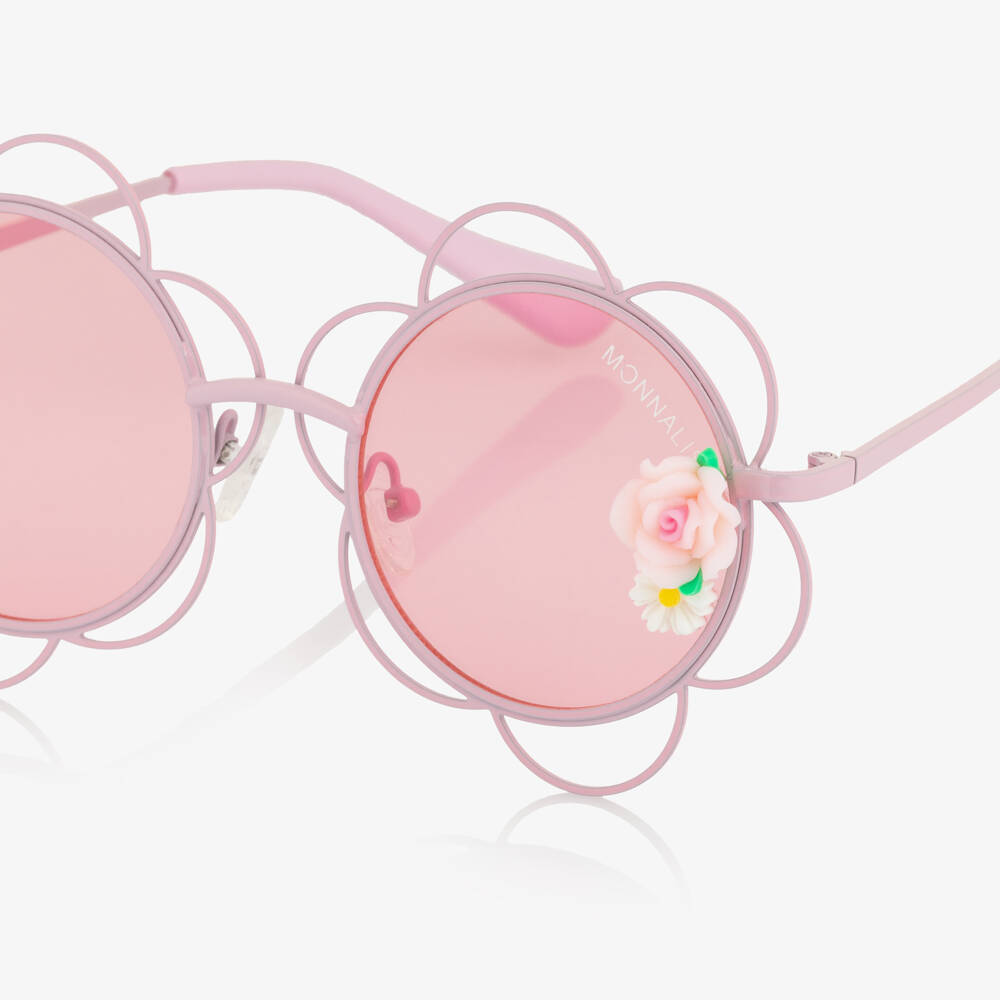 Monnalisa-Girls Pink Flower Sunglasses (UV400) | Childrensalon