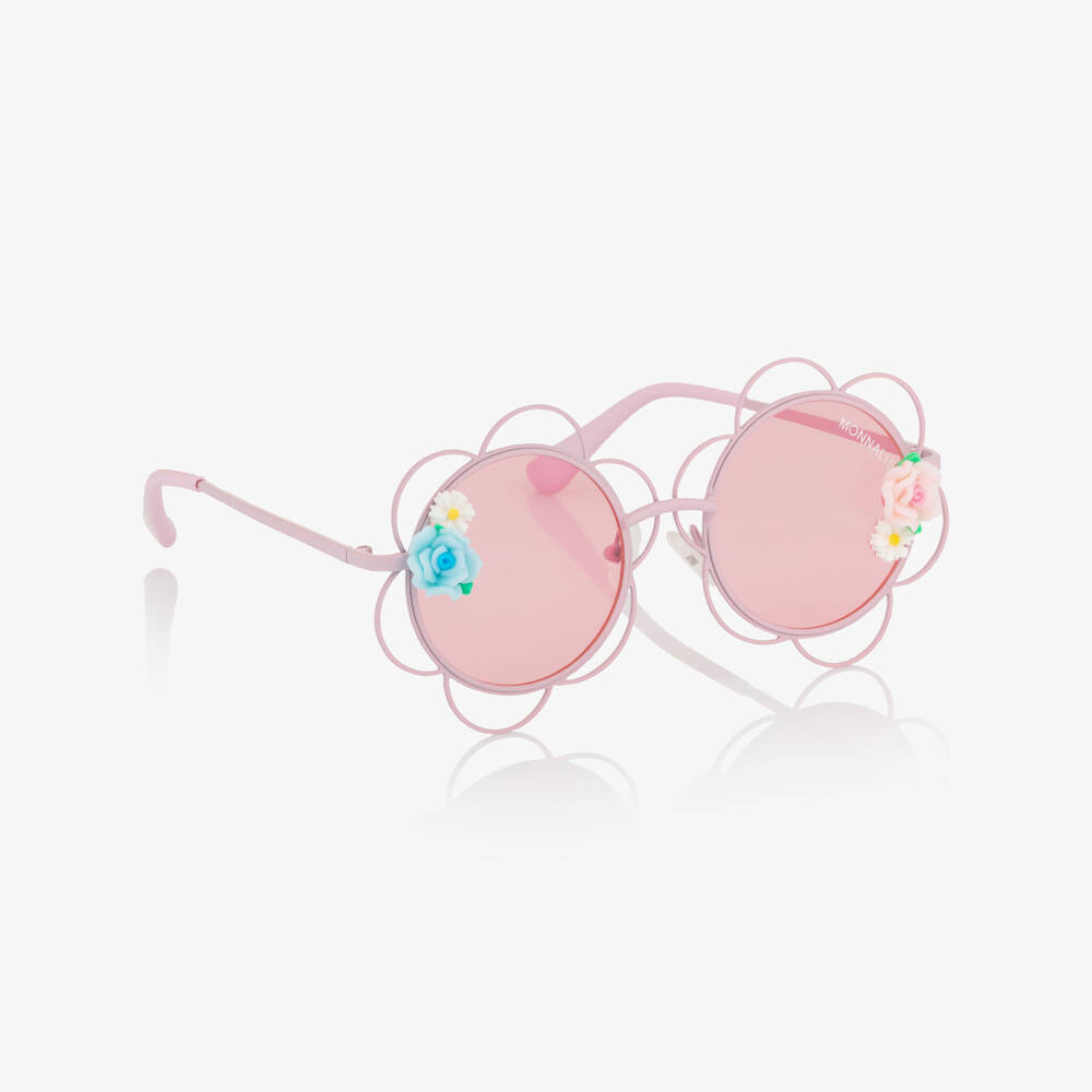 Monnalisa-Girls Pink Flower Sunglasses (UV400) | Childrensalon