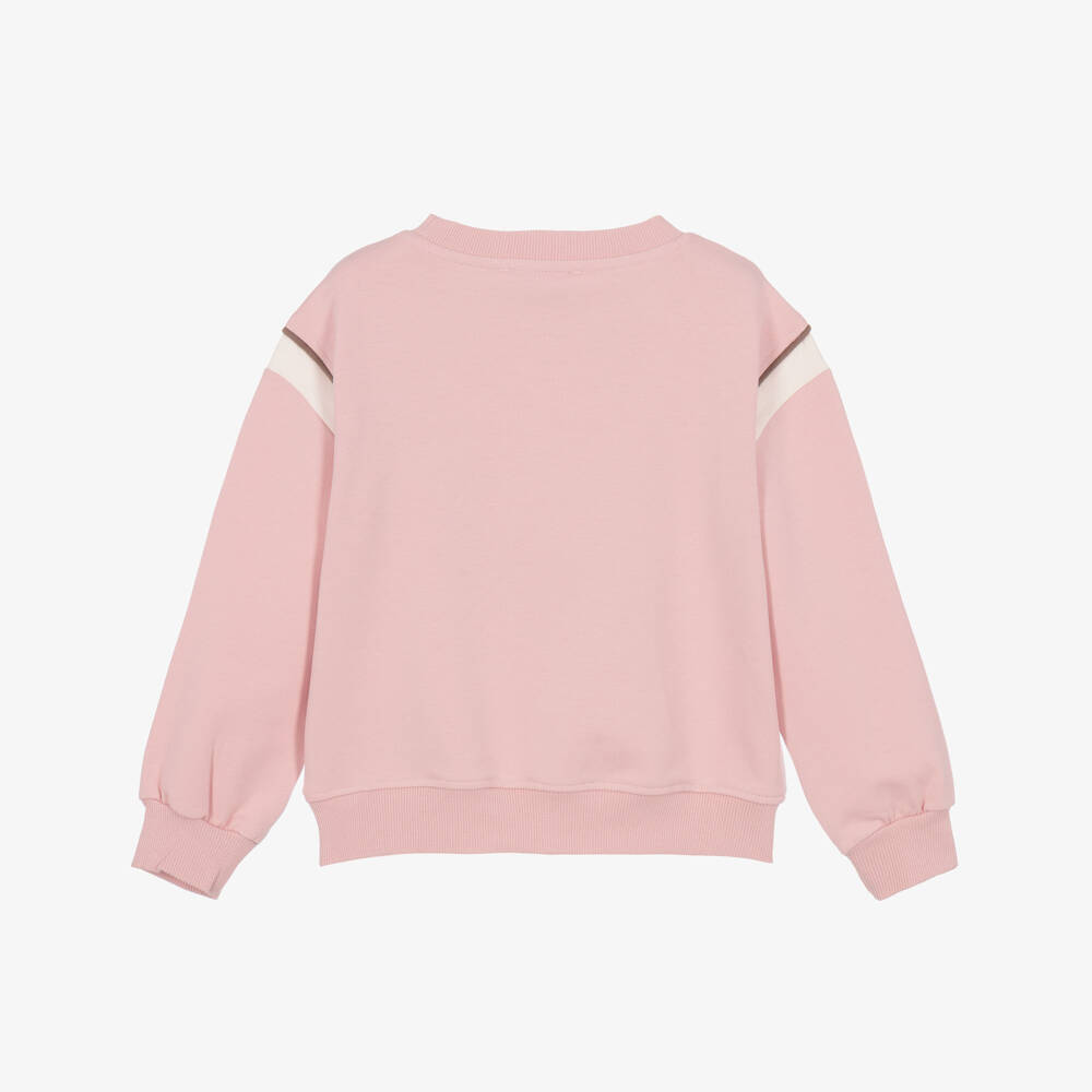Monnalisa-Girls Pink Jessie Cotton Sweatshirt | Childrensalon