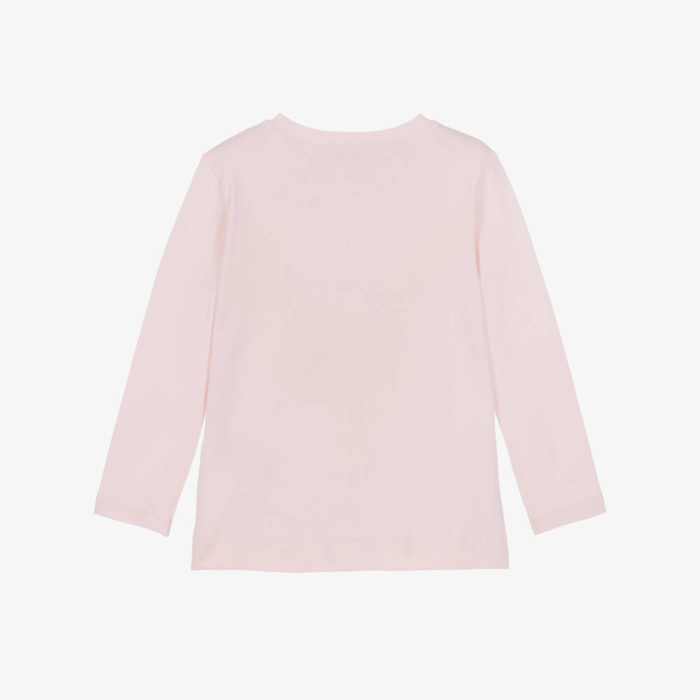Monnalisa-Girls Pink Jessie Cotton Top | Childrensalon