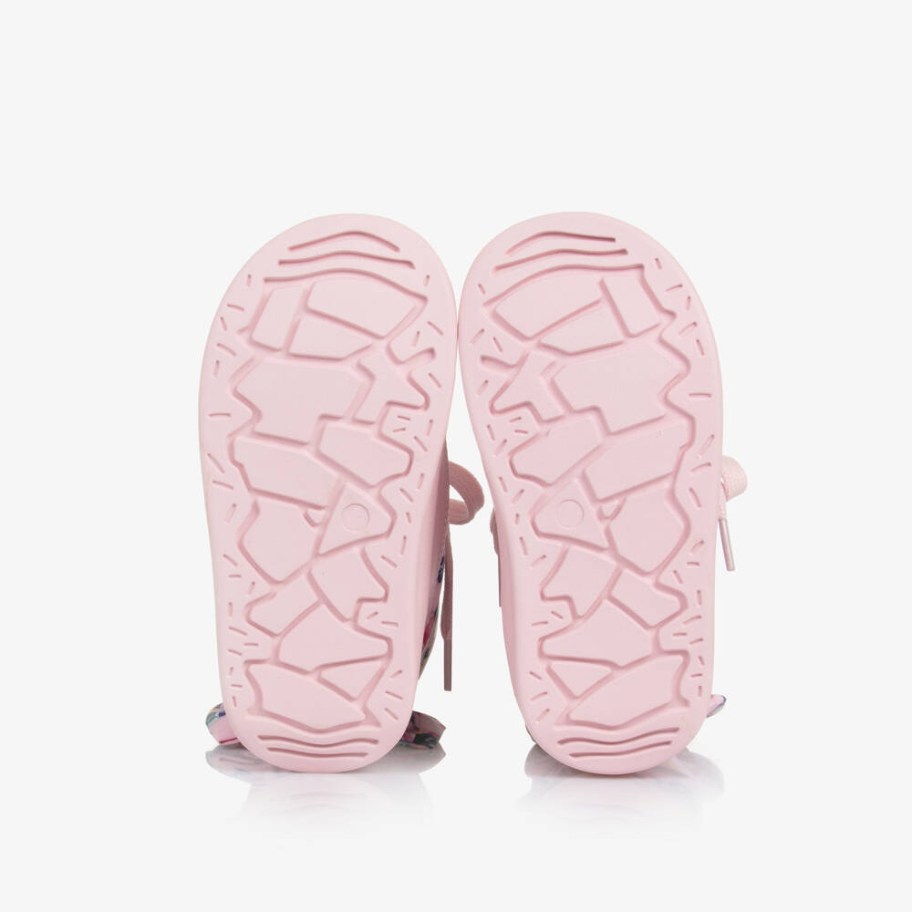 Monnalisa-Girls Pink Quilted Flower Boots | Childrensalon