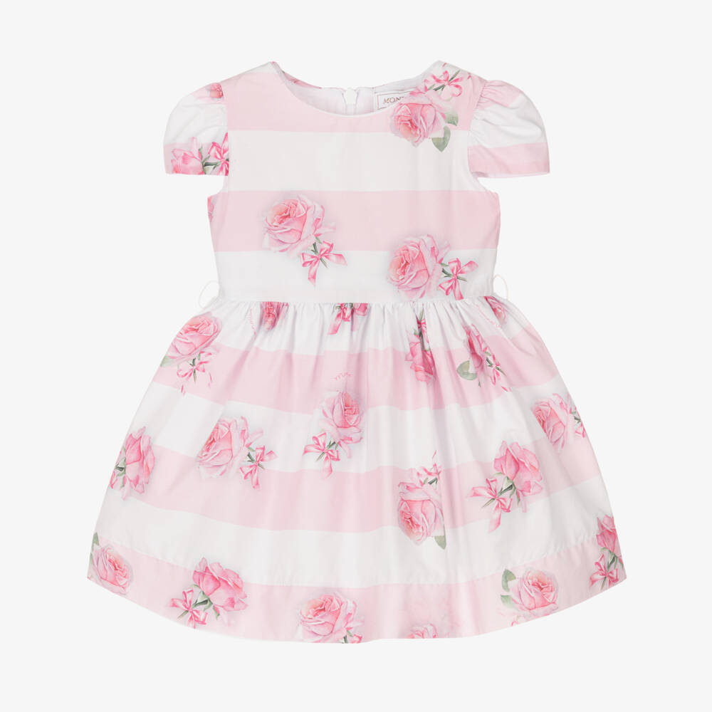 MONOMEE TIFFANY PINK STRIPED COTTON DRESS