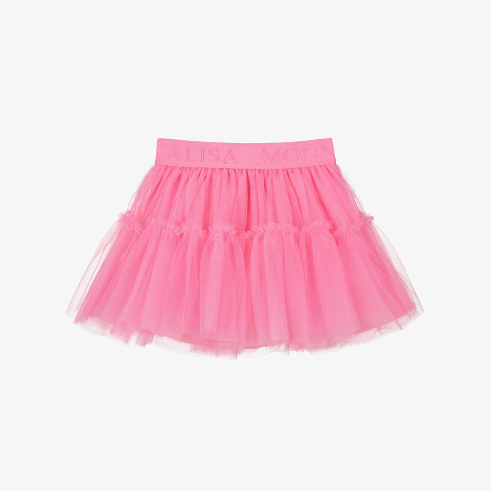 Monnalisa-Girls Playful Pink Tulle Tutu Skirt | Childrensalon