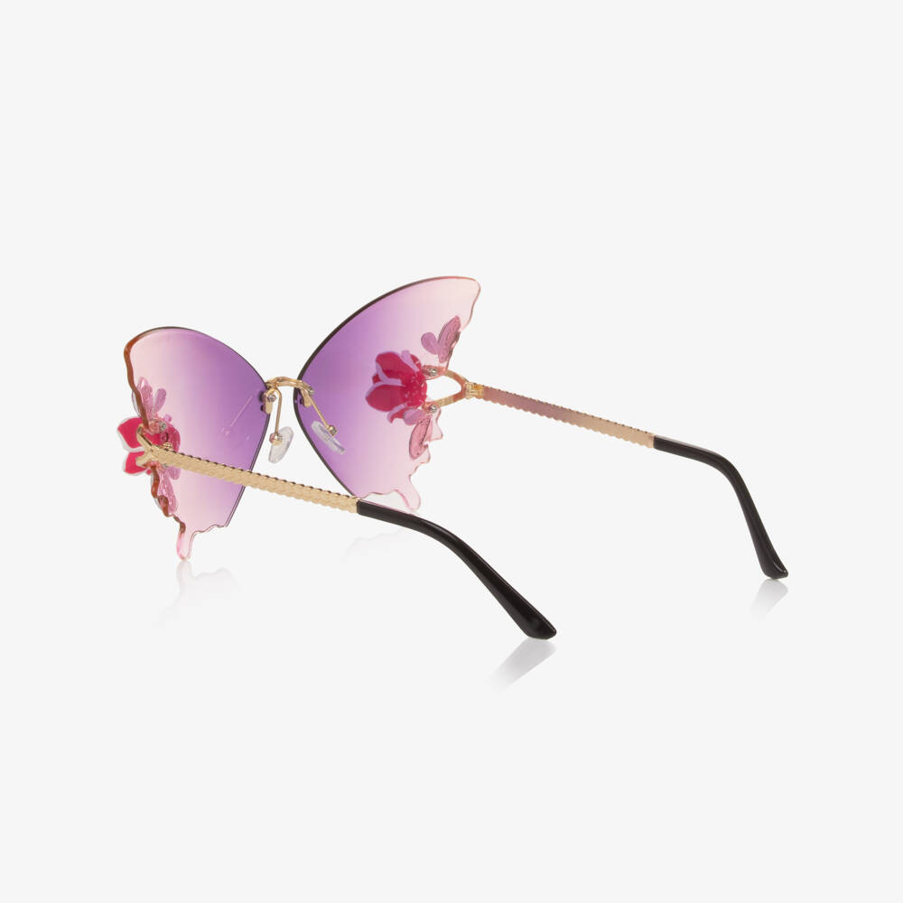 Monnalisa-Girls Purple Butterfly Sunglasses | Childrensalon