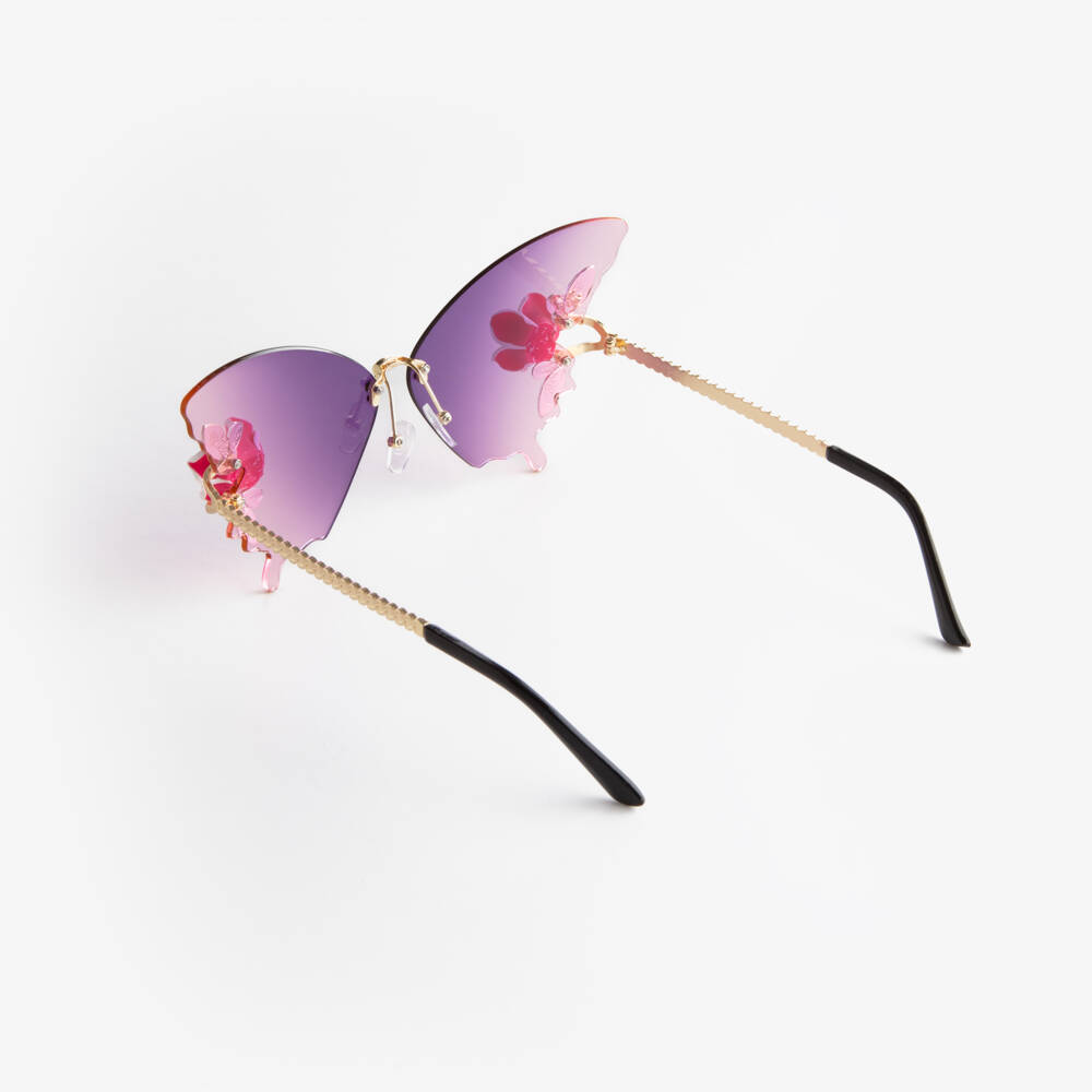 Monnalisa-Girls Purple Butterfly Sunglasses | Childrensalon