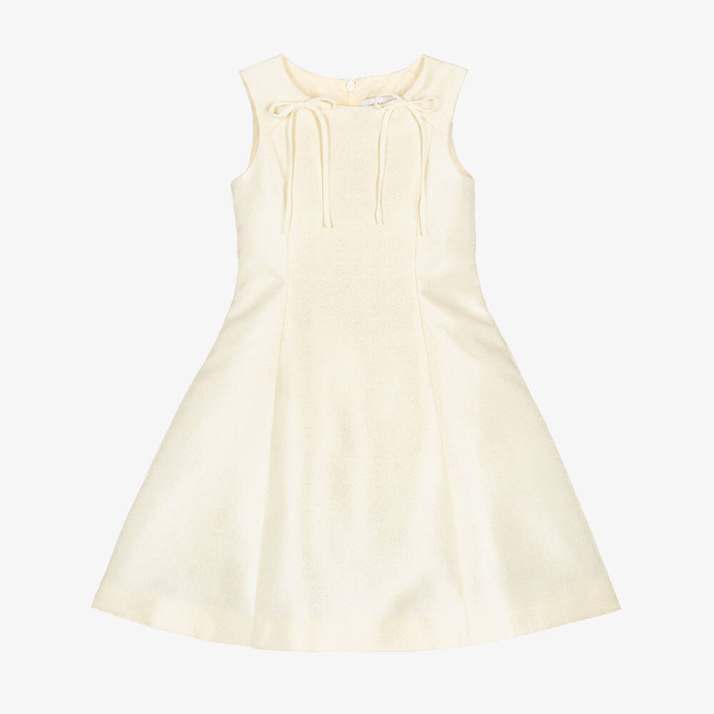 Monnalisa-فستان كيب لون ذهبي لامع للبنات | Childrensalon