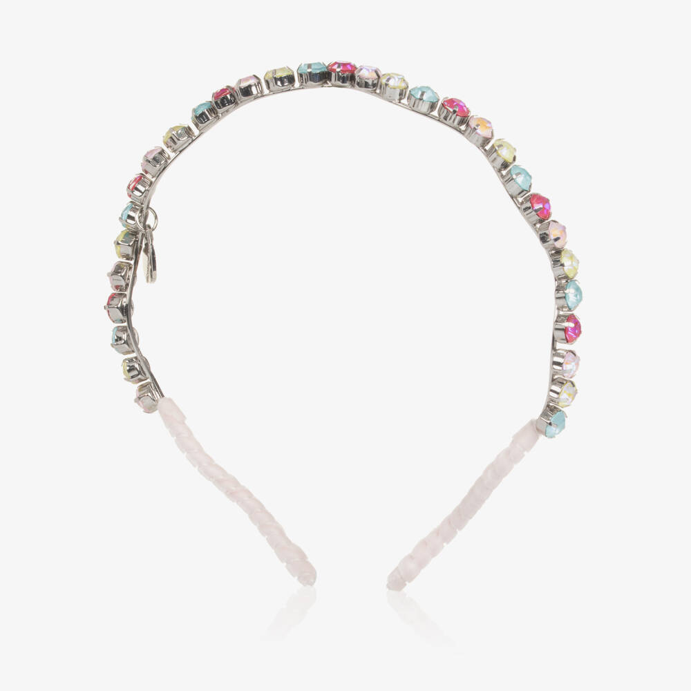 Monnalisa-Girls Wavy Multicolour Beaded Hairband | Childrensalon